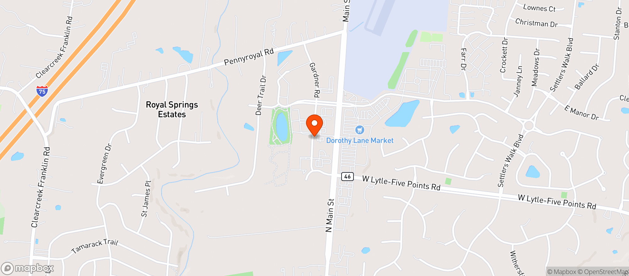 Map showing Springboro Spirits