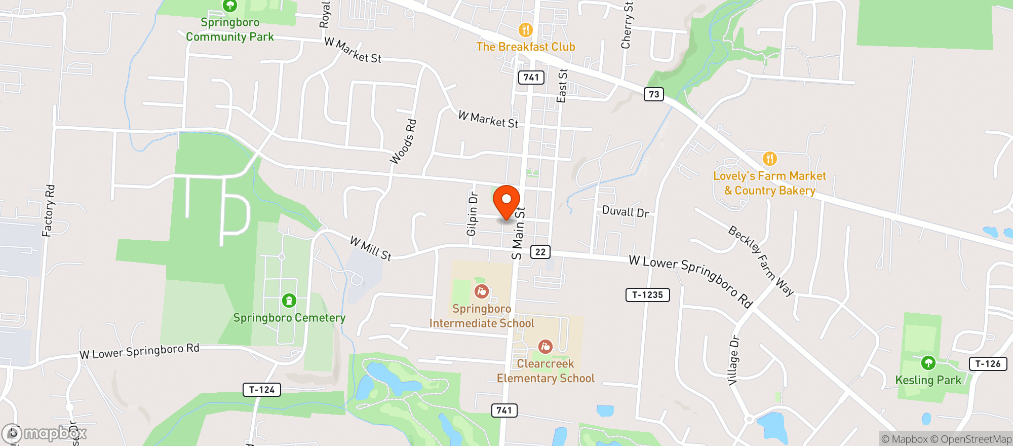 Map showing Heathers Cafe