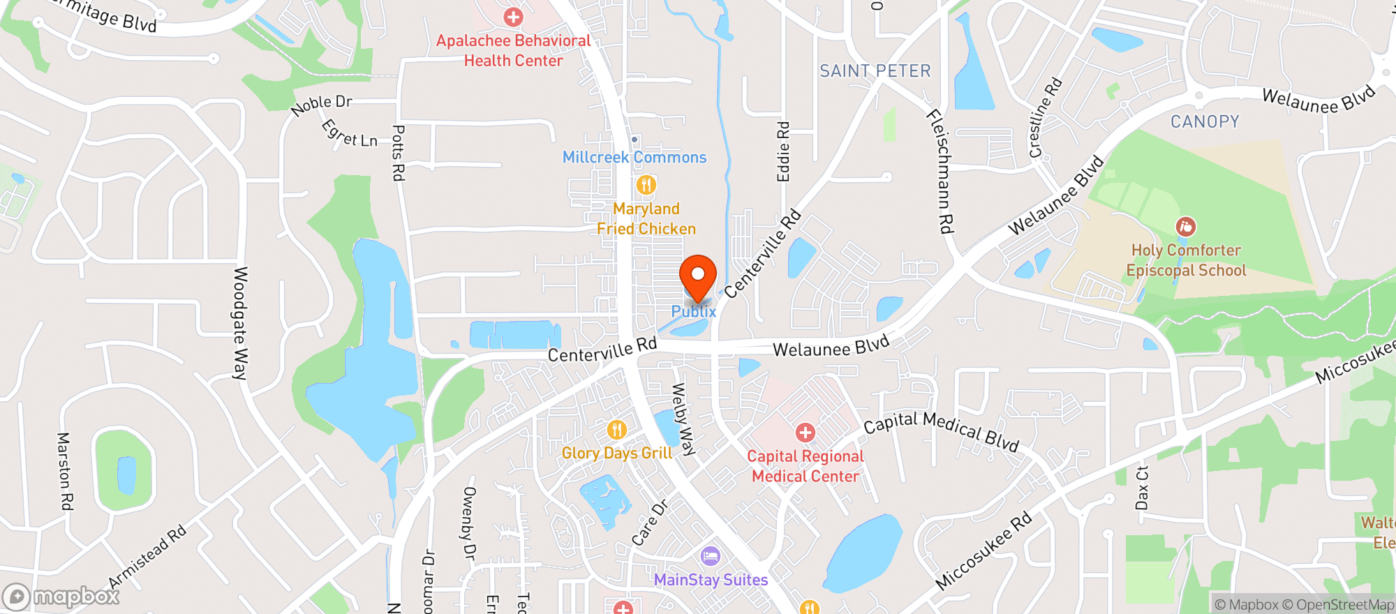 Map showing Publix