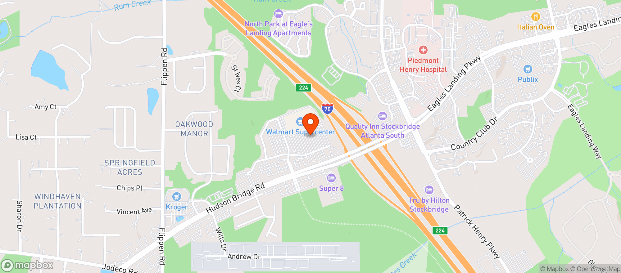 Map showing Walmart Supercenter