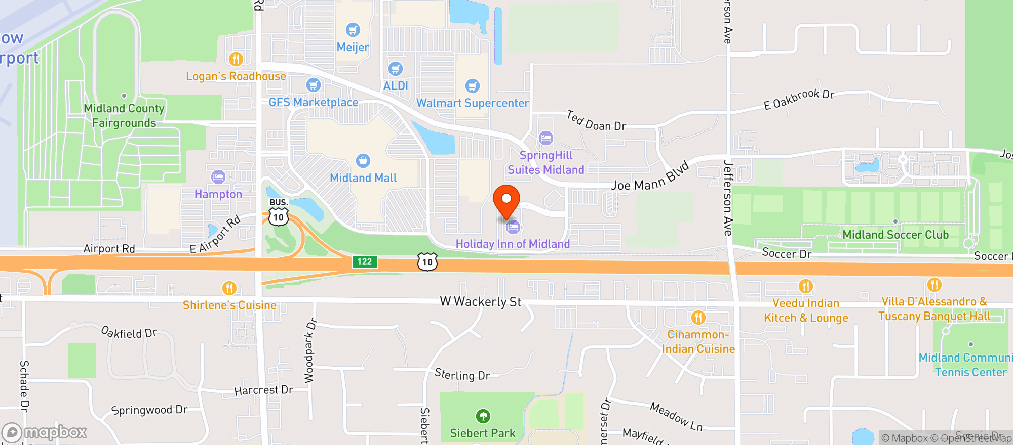 Map showing Holiday Inn