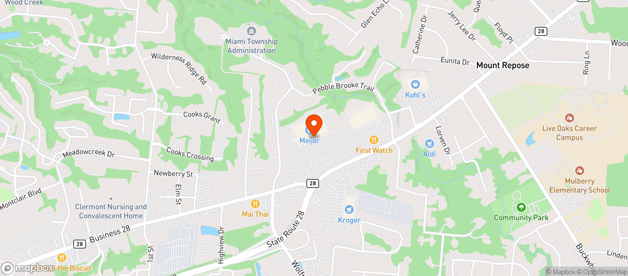 Map showing Meijer