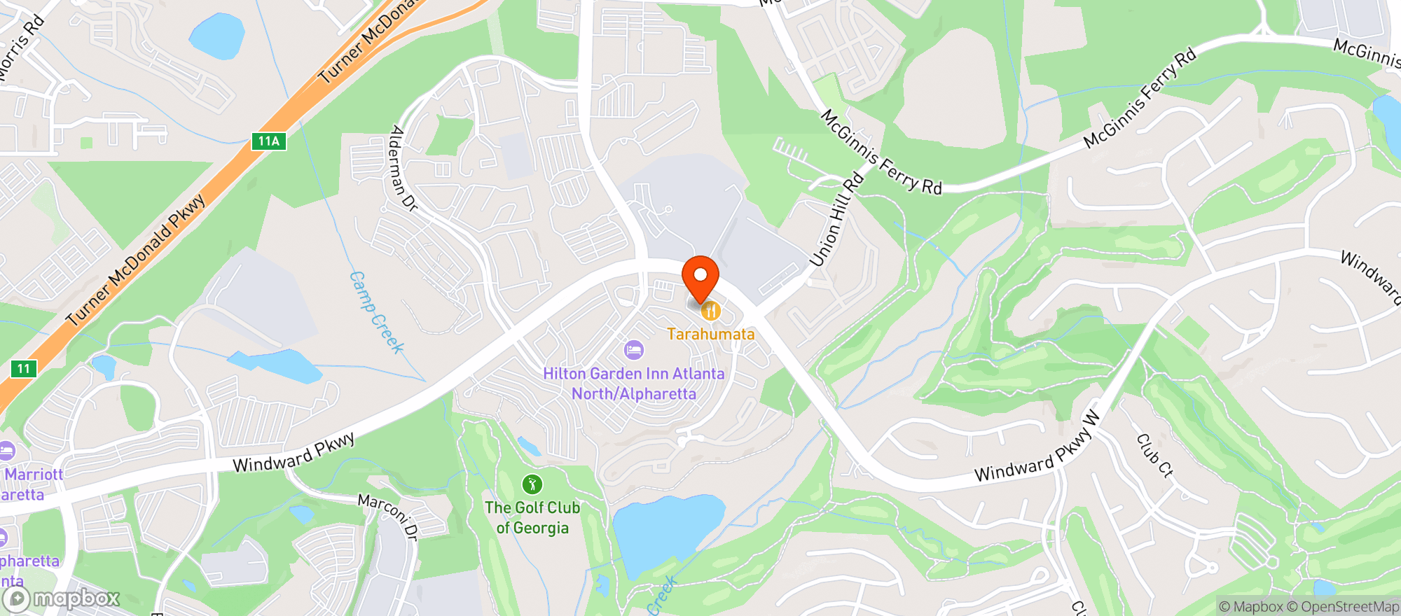 Map showing Tarahumata Mexican Grill & Teq