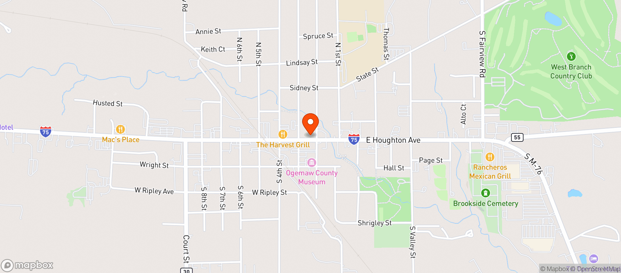 Map showing The Highway Brewing Co