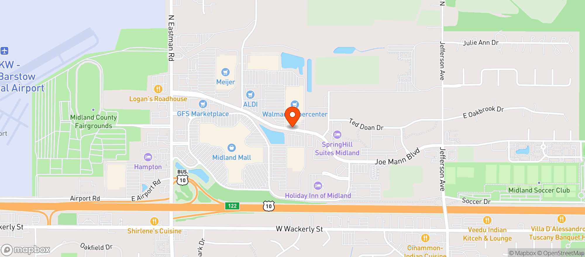 Map showing Walmart Supercenter