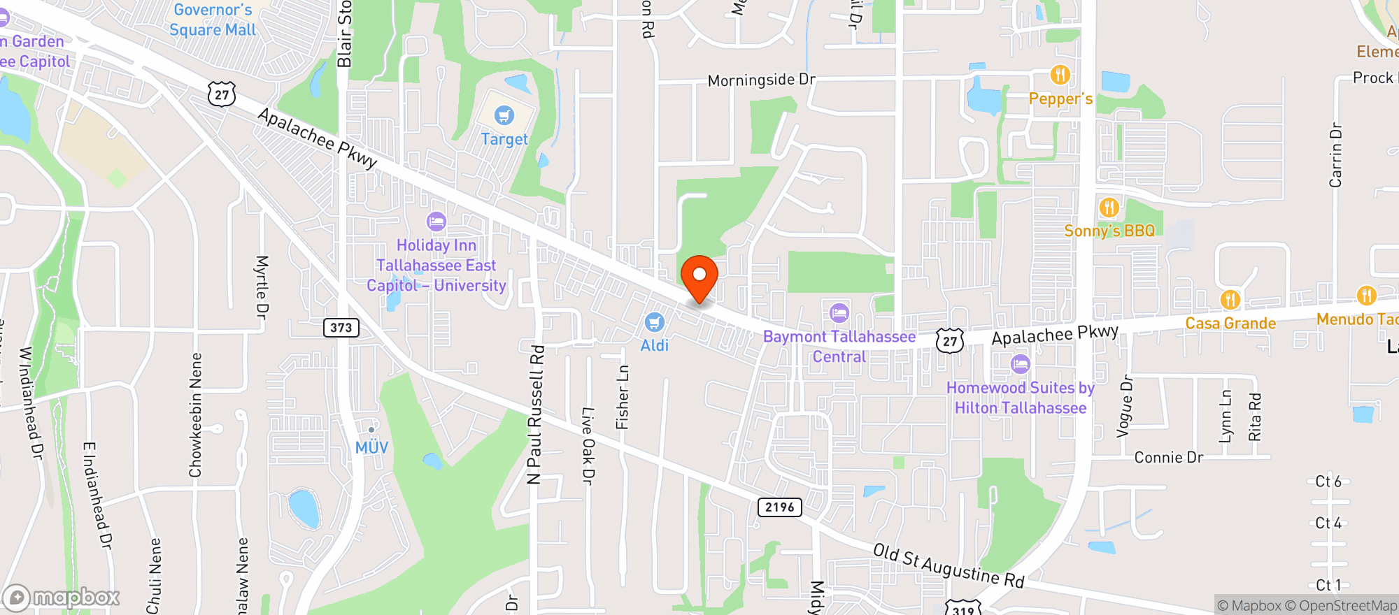 Map showing Coach S Pizza