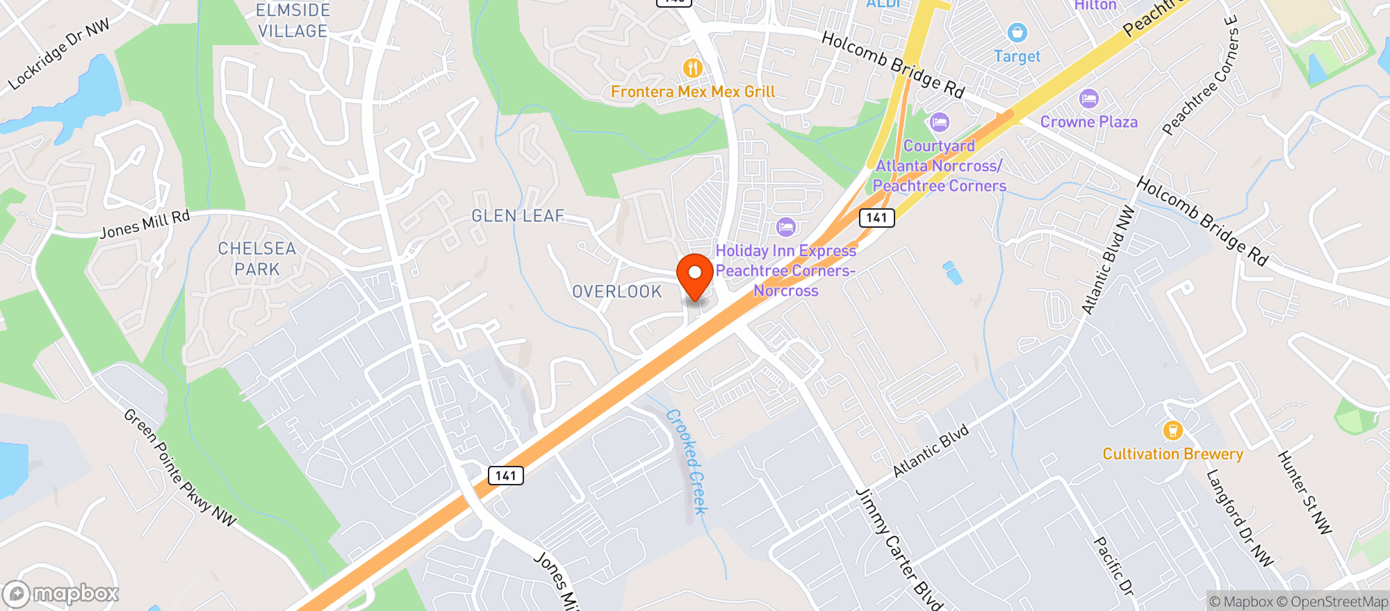 Map showing Texaco Square - Pib Norcross