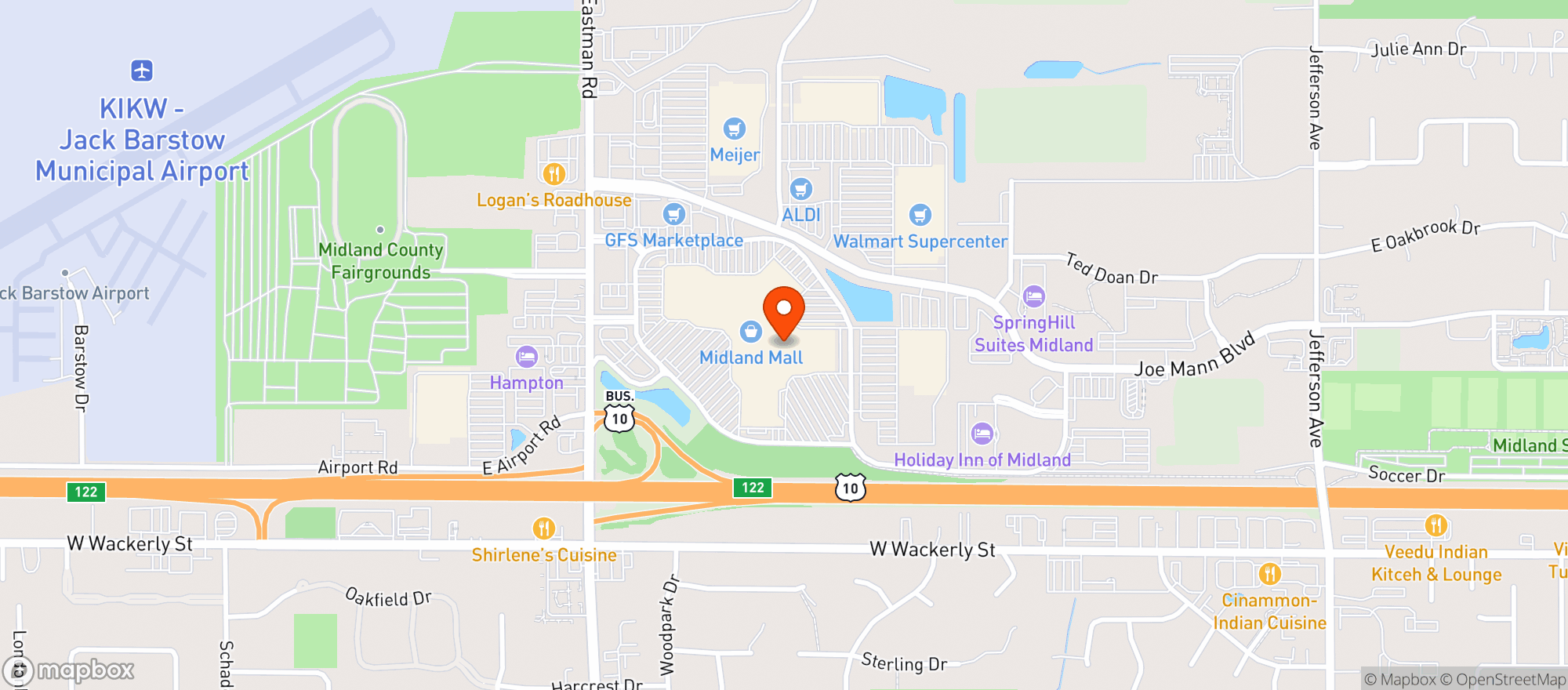 Map showing Gnc - 2261 - Midland Mall