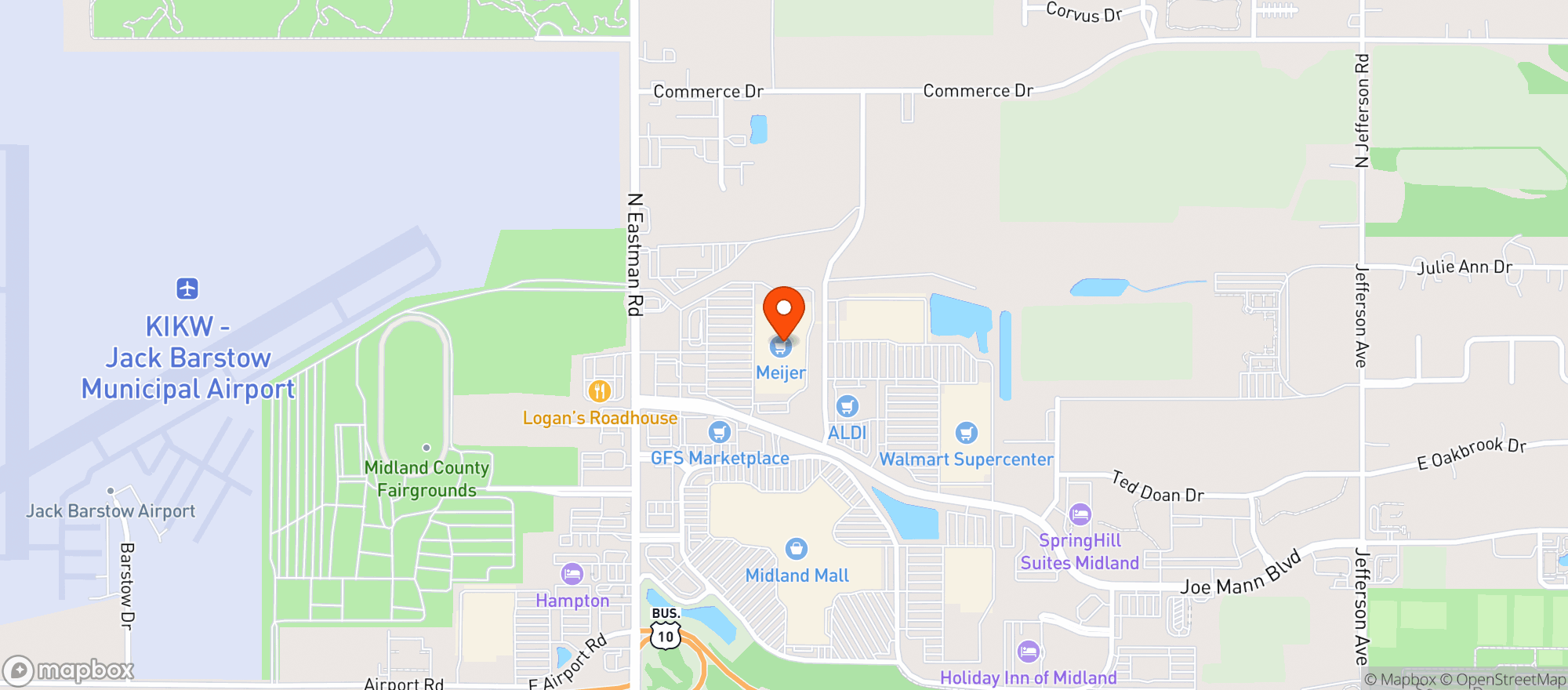 Map showing Meijer