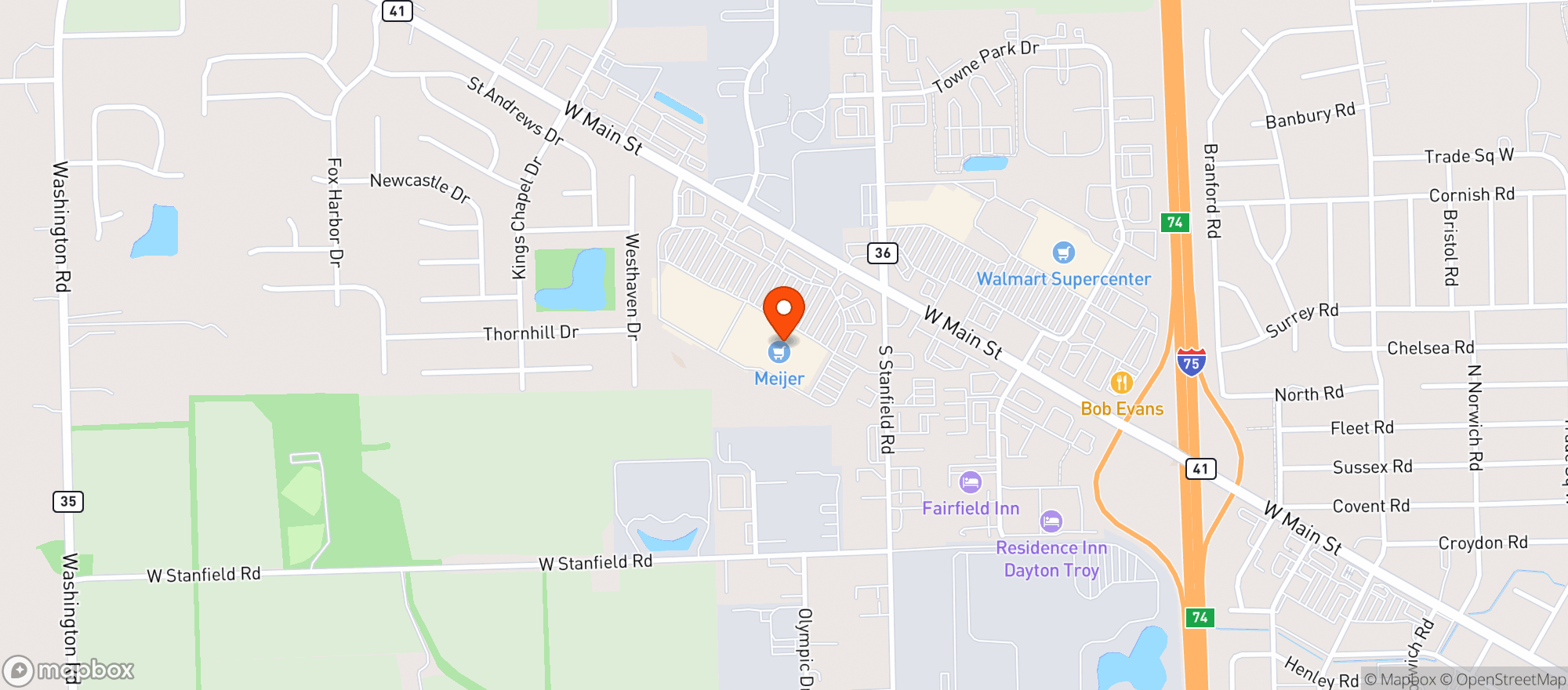 Map showing Meijer
