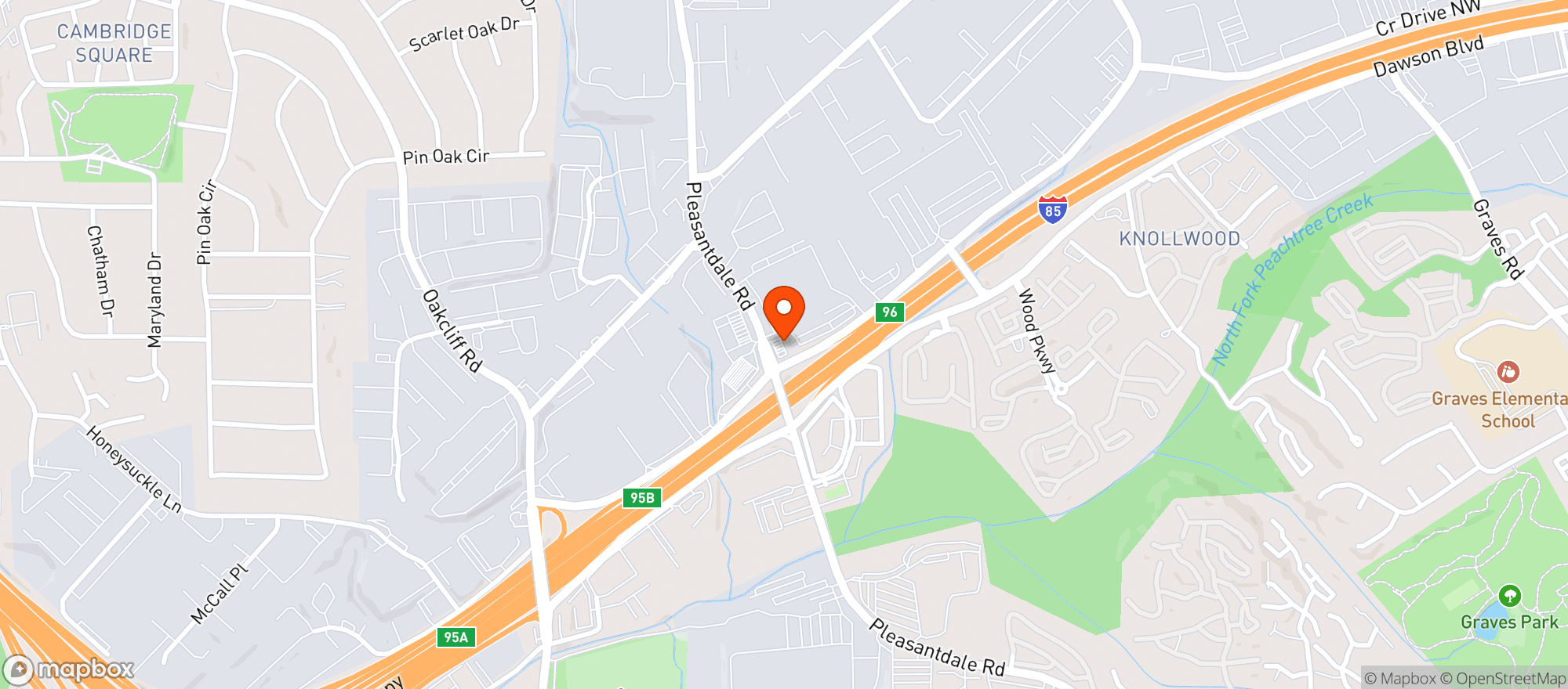 Map showing Doraville Gas & Food