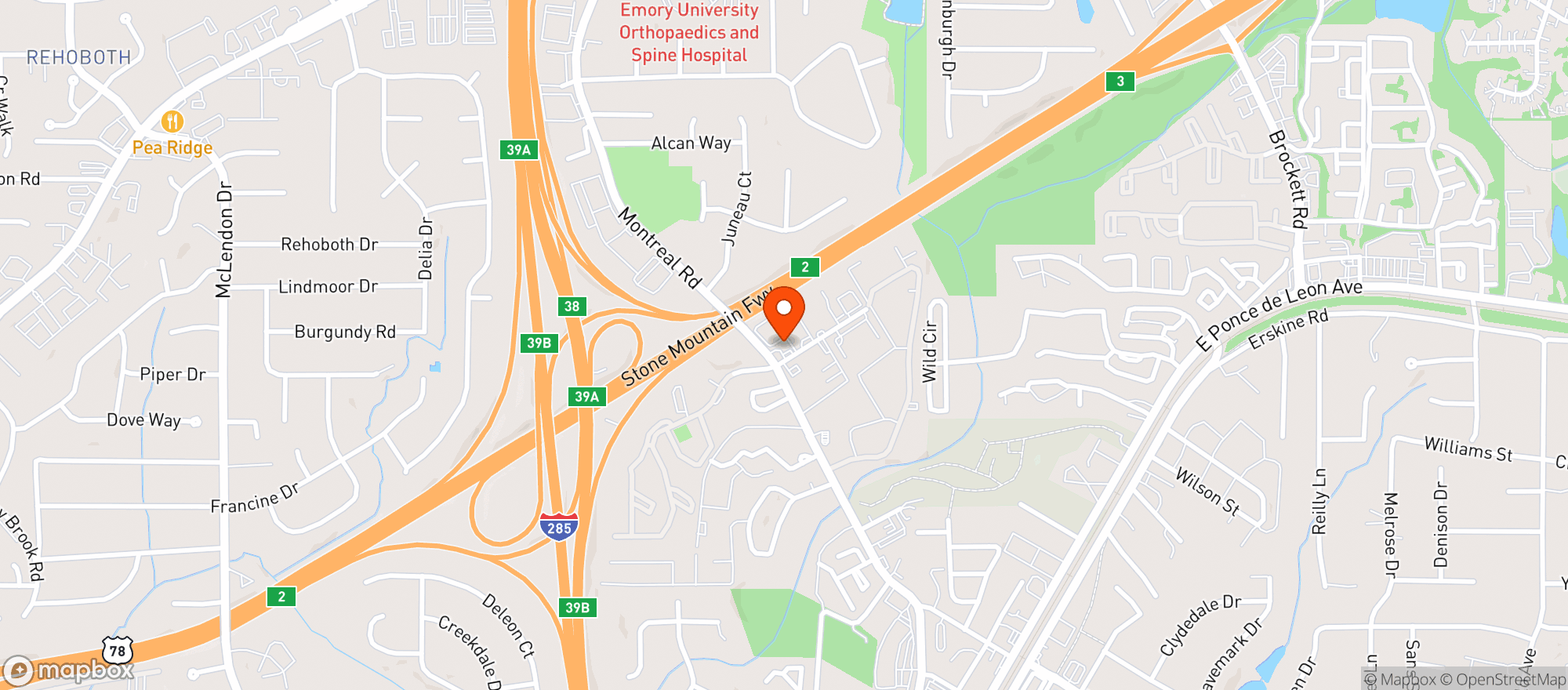 Map showing Marathon Food Mart - Montreal Rd