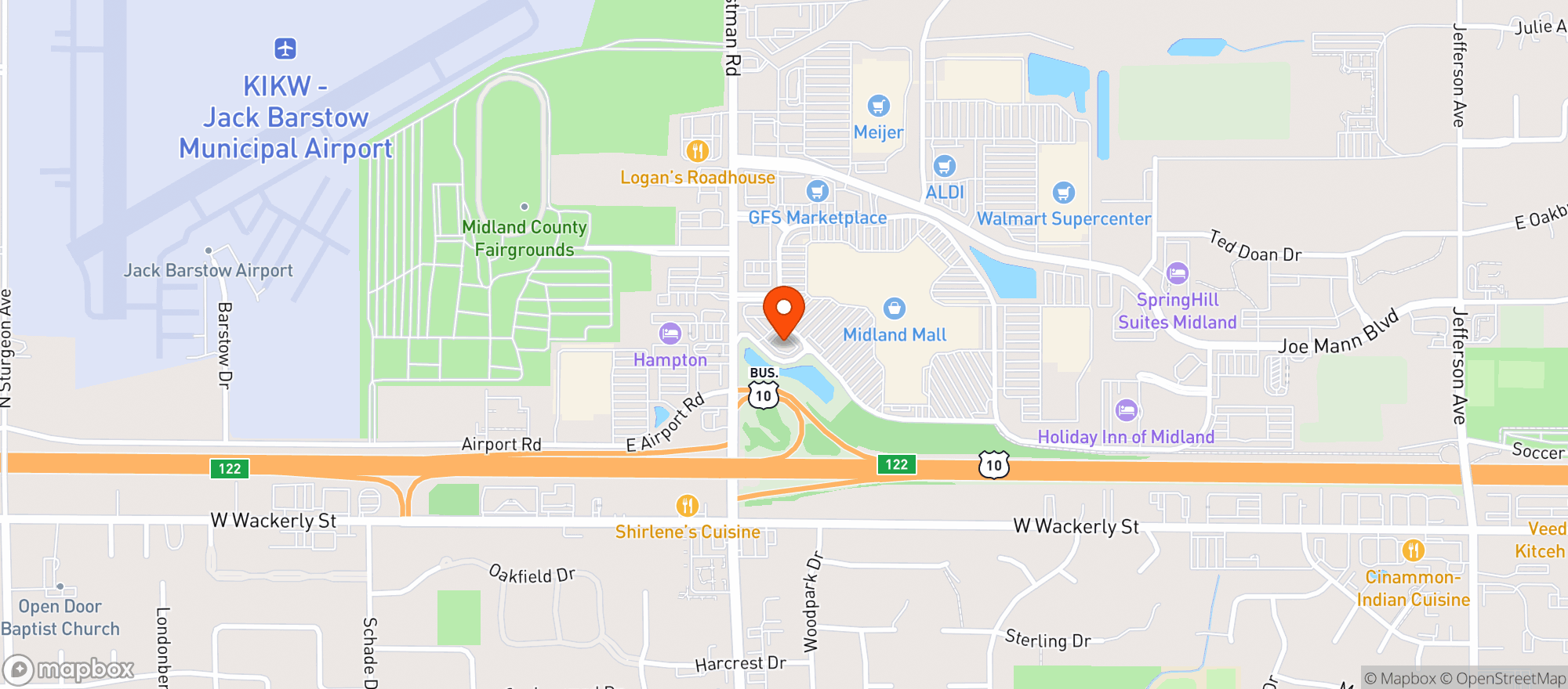 Map showing Buffalo Wild Wings Gril #3267