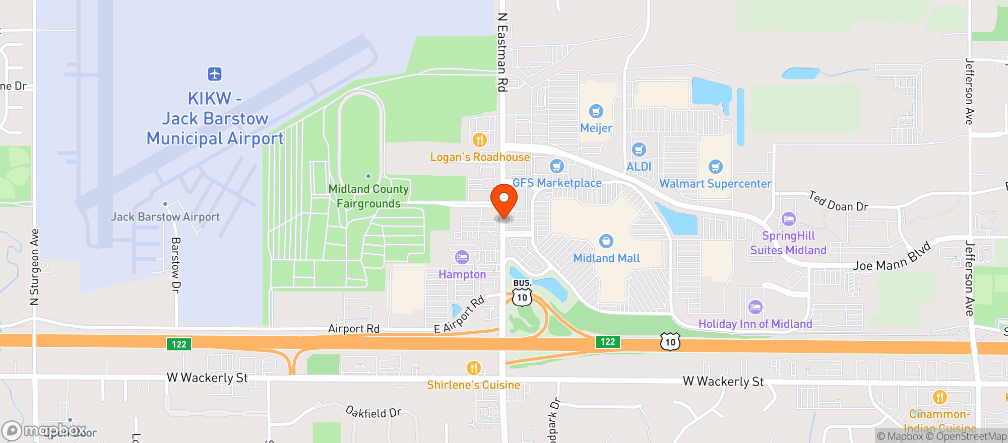 Map showing Target Store