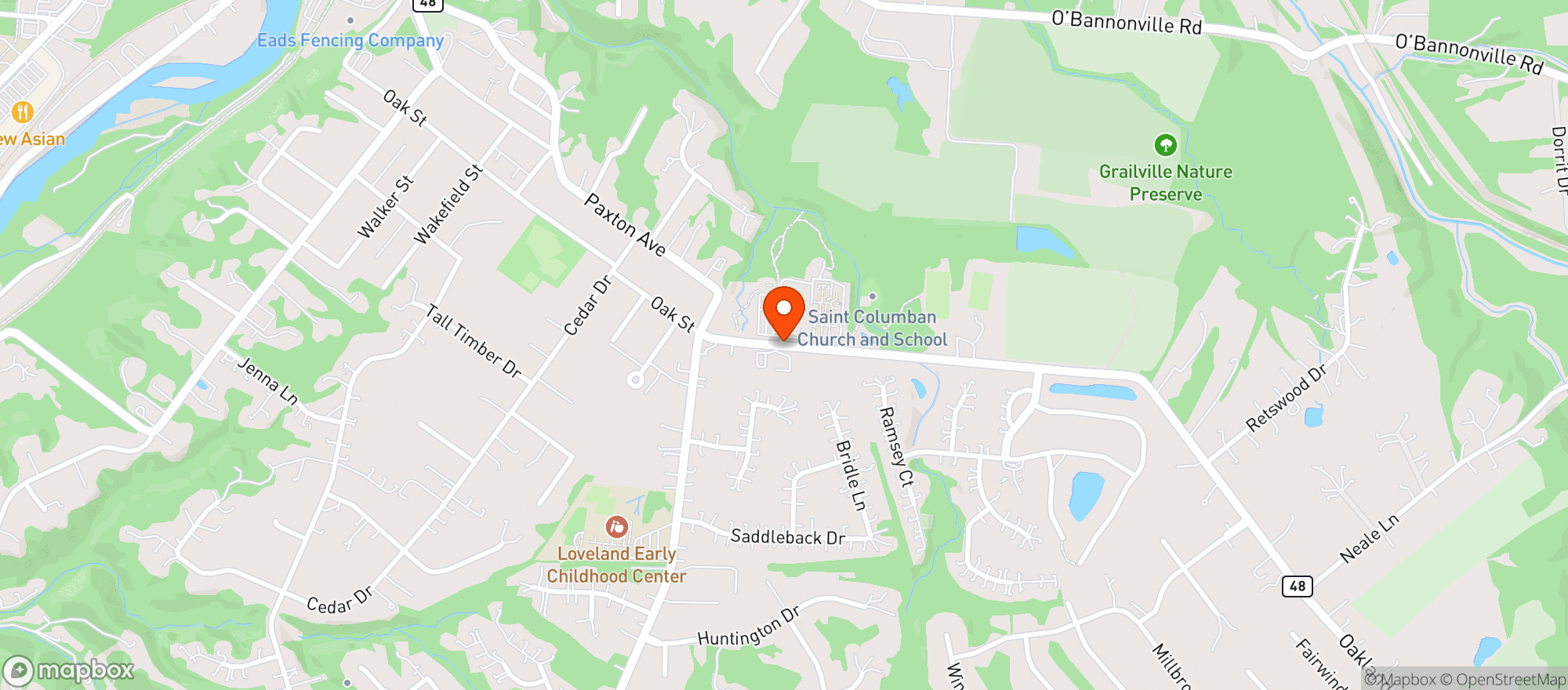 Map showing American Legion