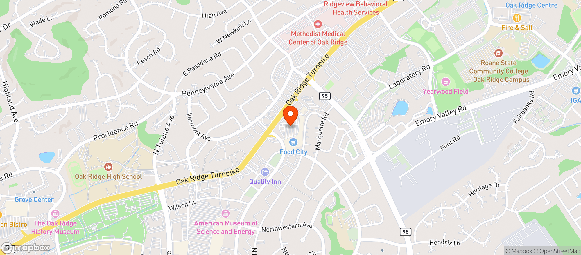 Map showing Food City