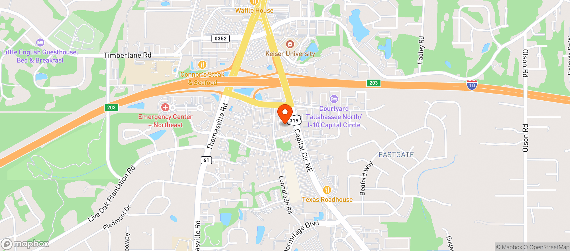 Map showing Walk Ons Bistreaux & Bar