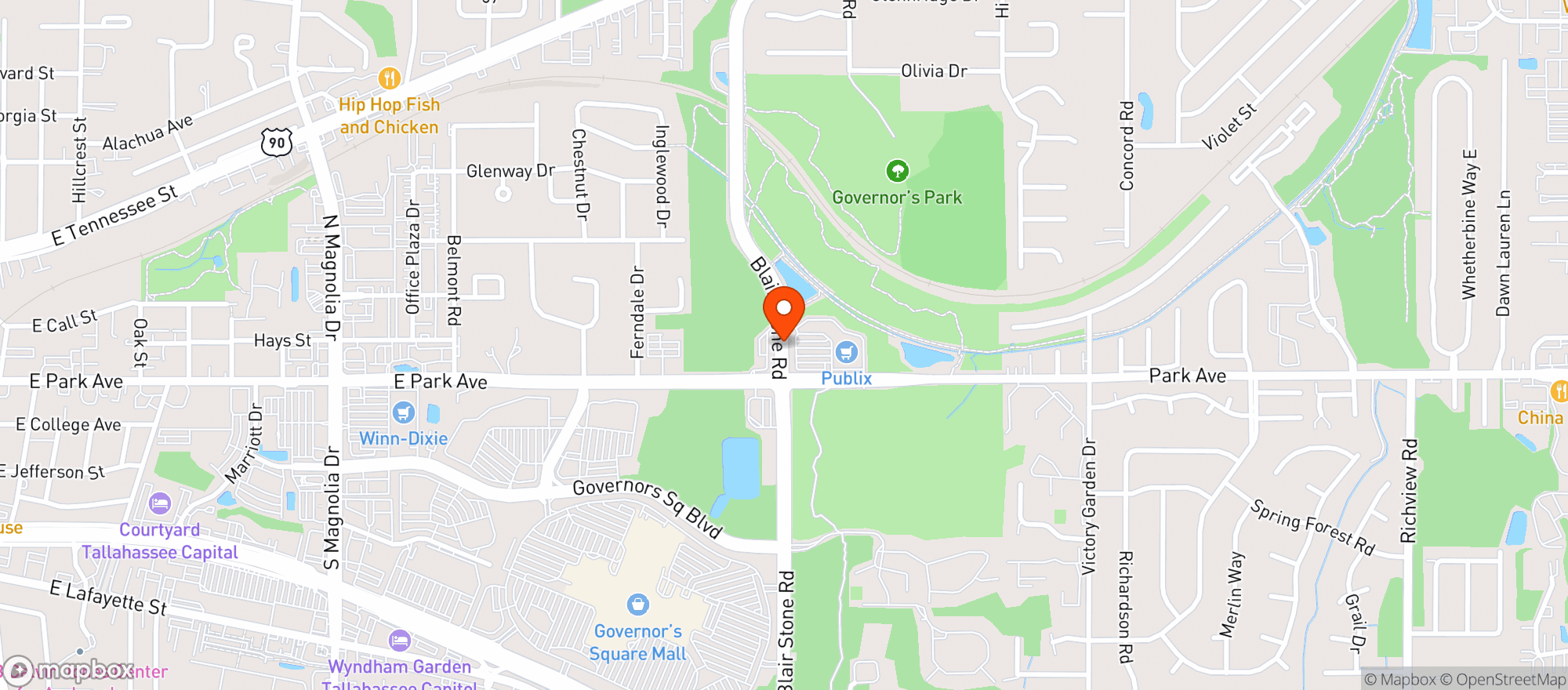Map showing Publix Super Market