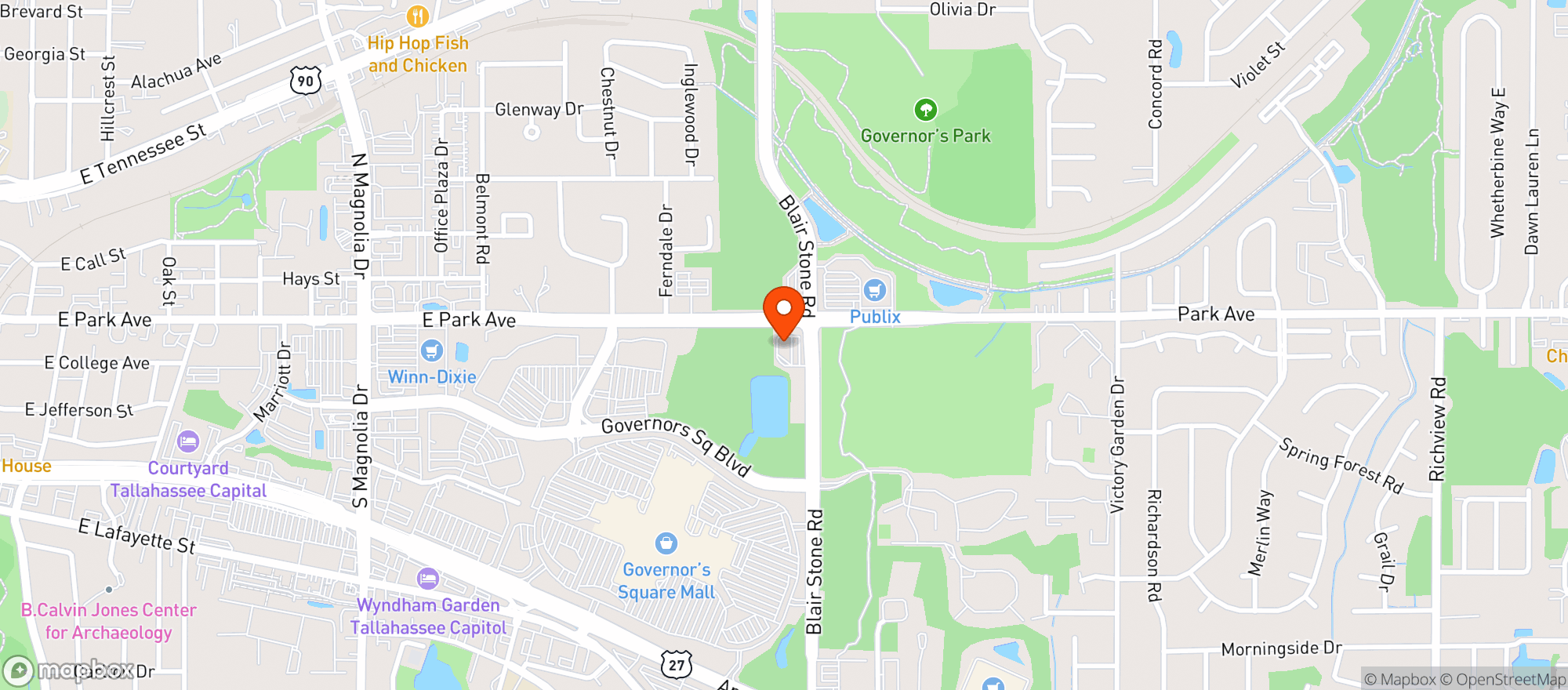 Map showing Circle K #1442