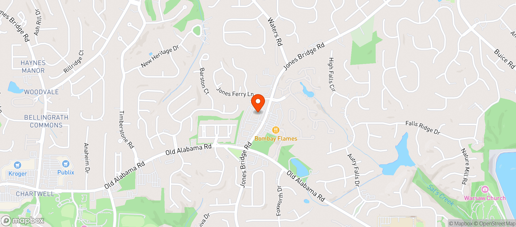 Map showing Lions Vape - Johns Creek