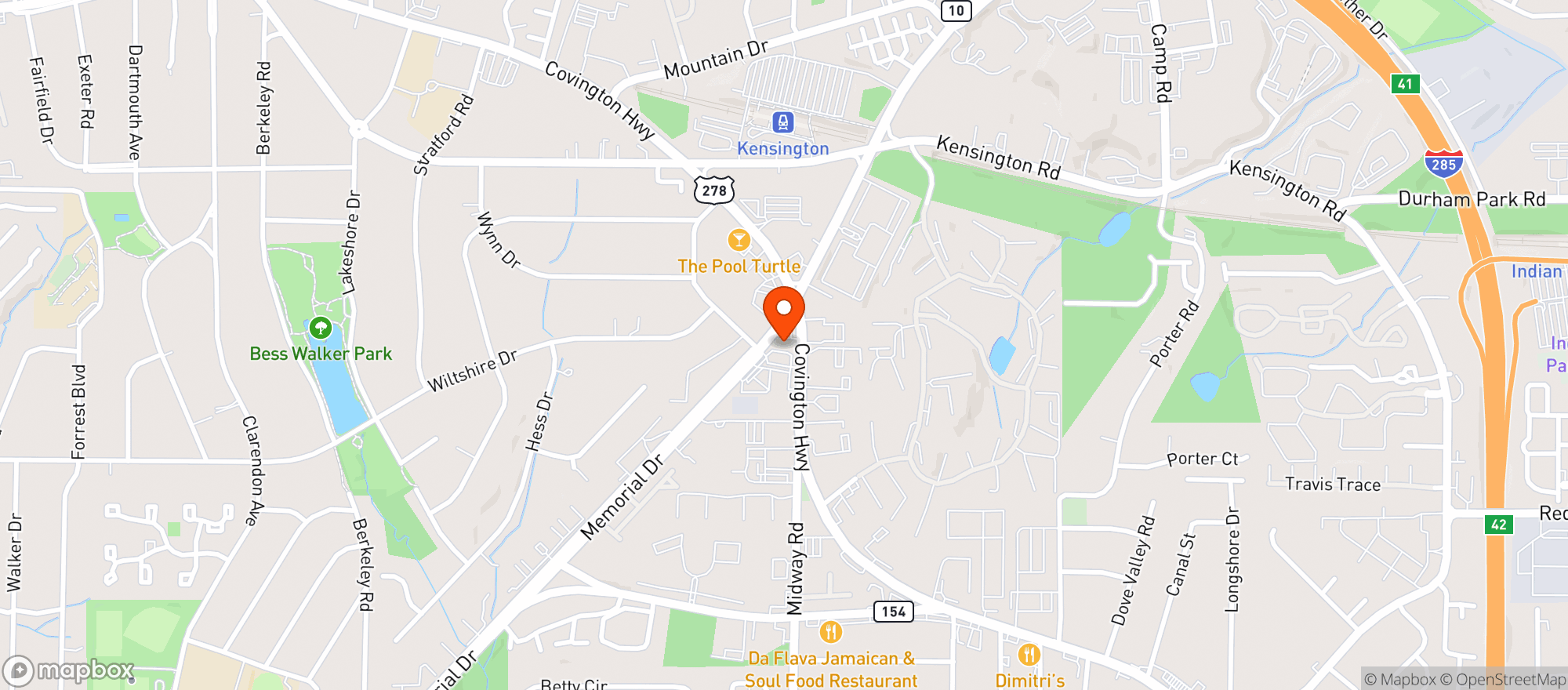 Map showing T.j.'s One Stop