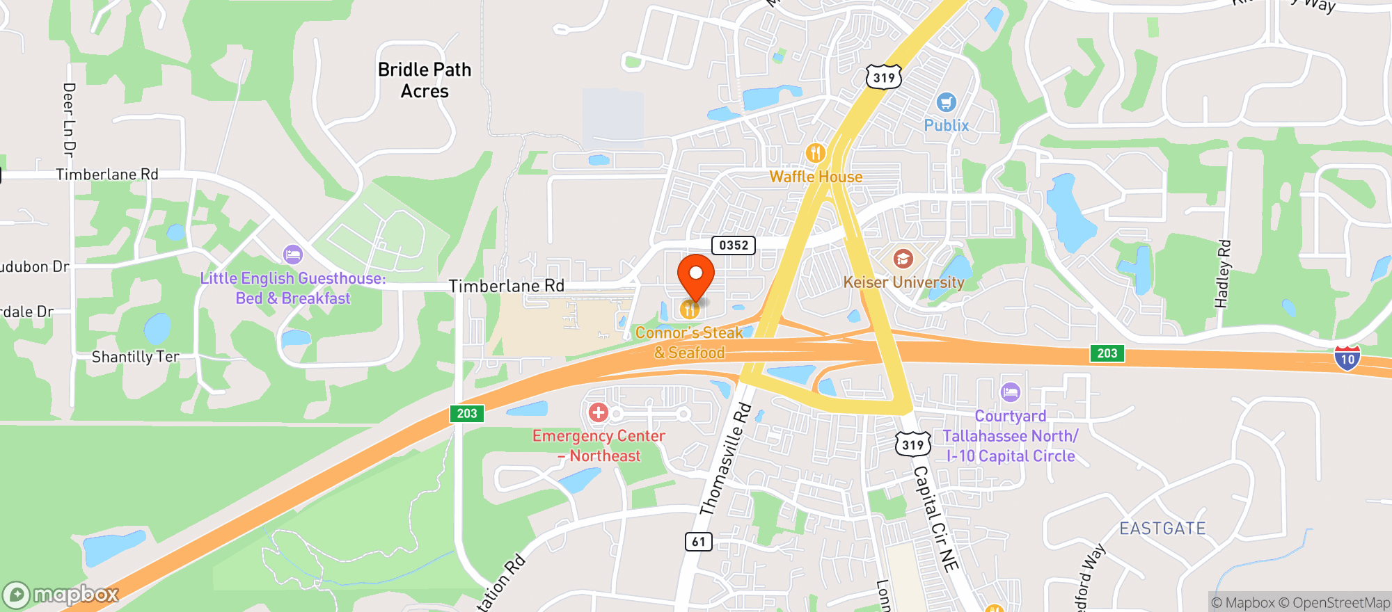 Map showing Connors Steak & Seafood #0