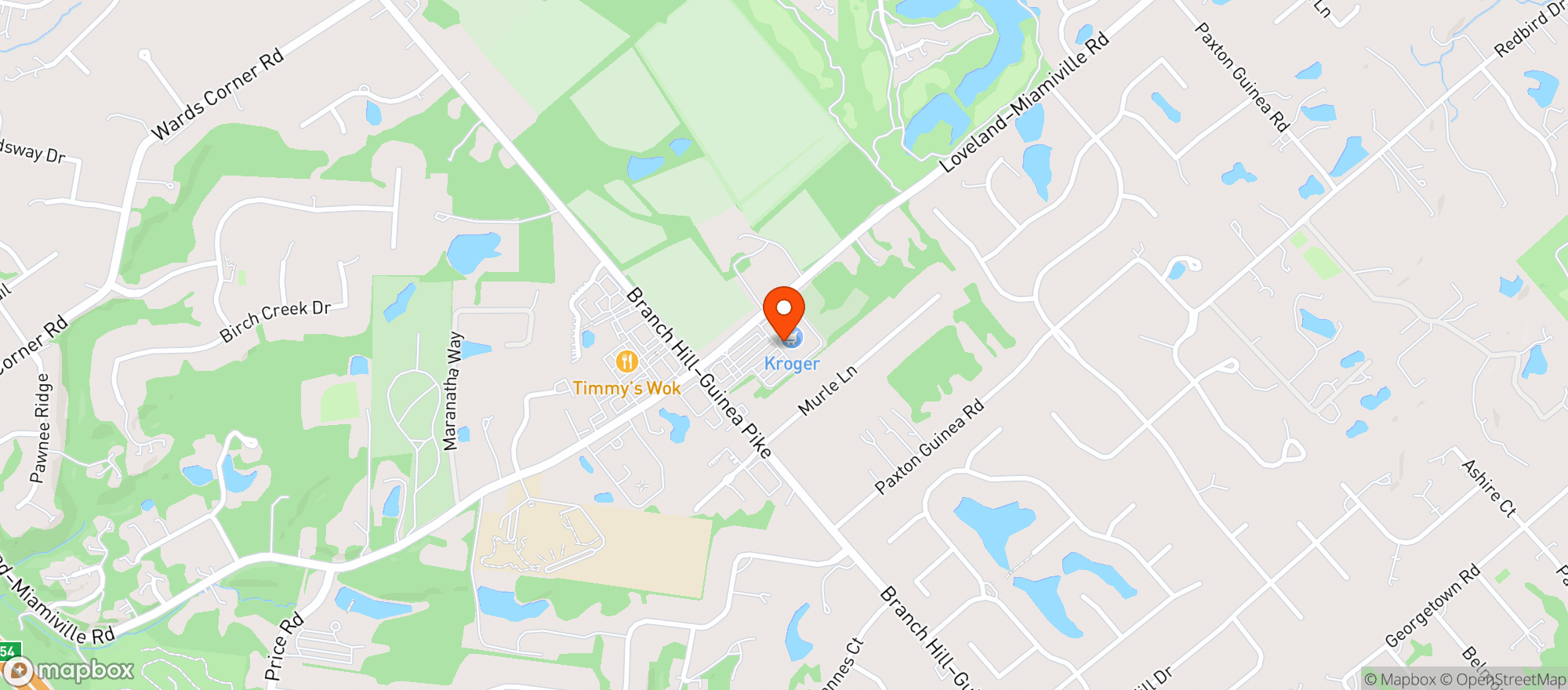 Map showing Kroger