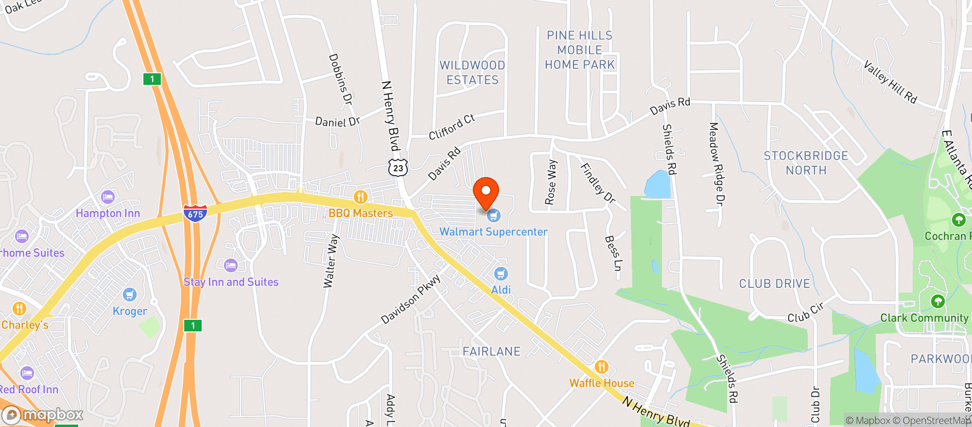 Map showing Walmart Supercenter