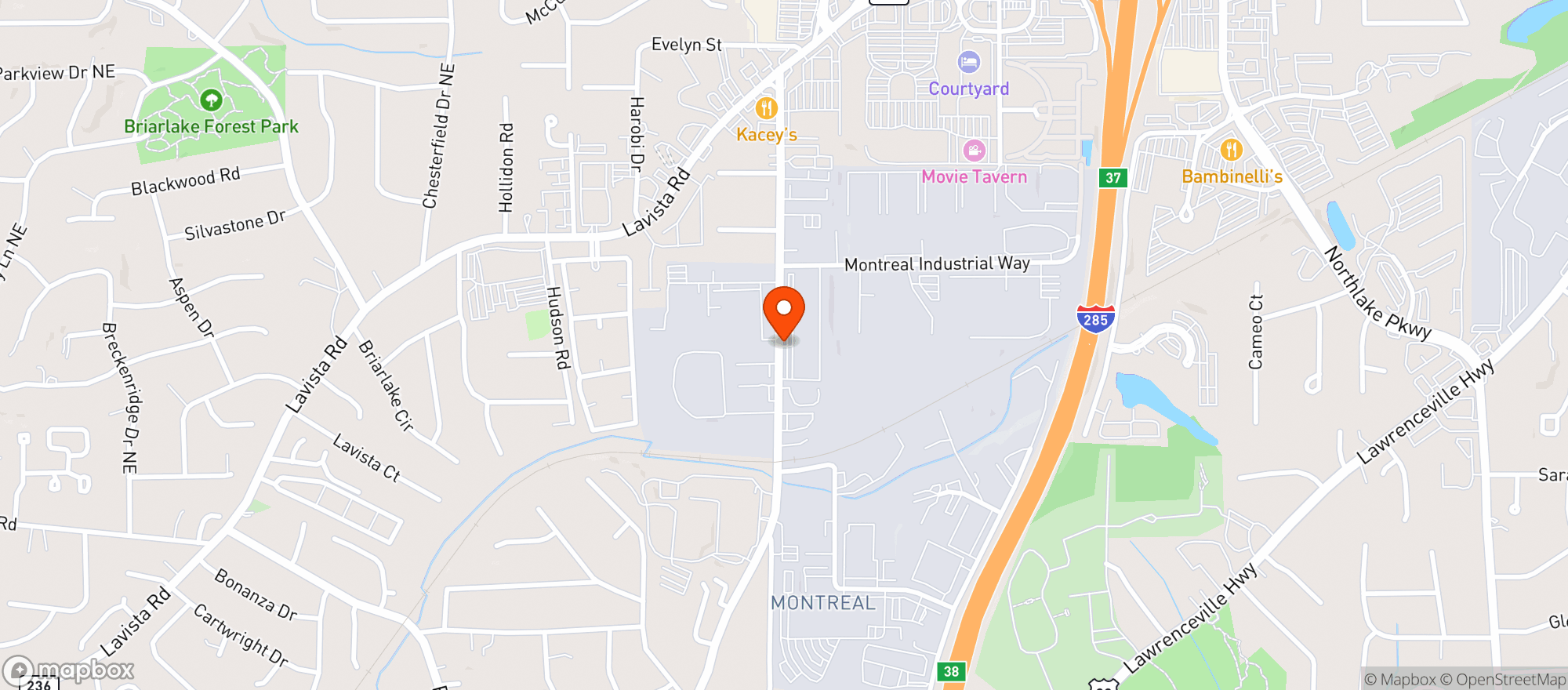 Map showing Door Dash