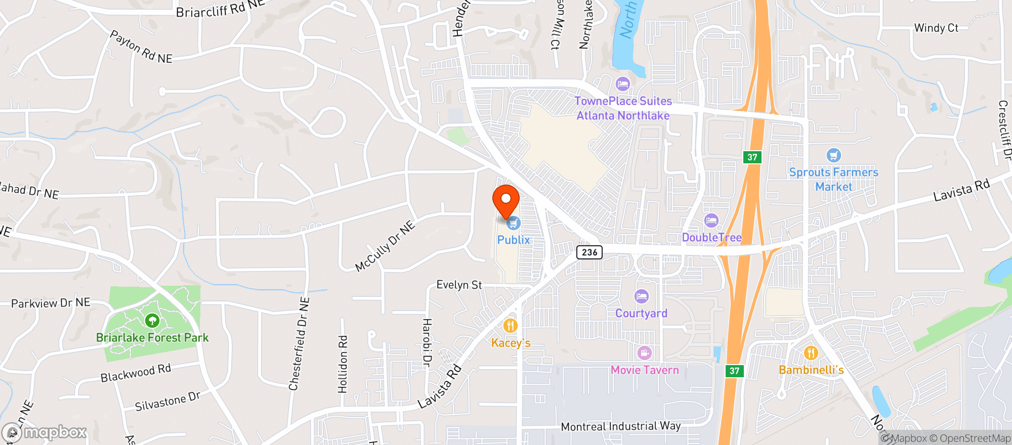 Map showing Publix