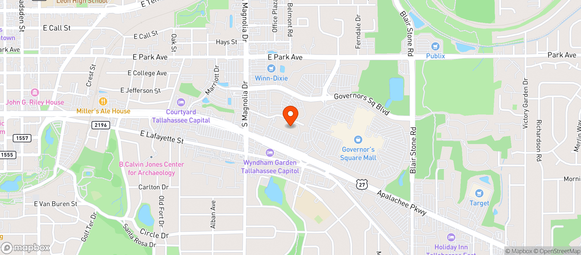 Map showing World Market Tallahassee
