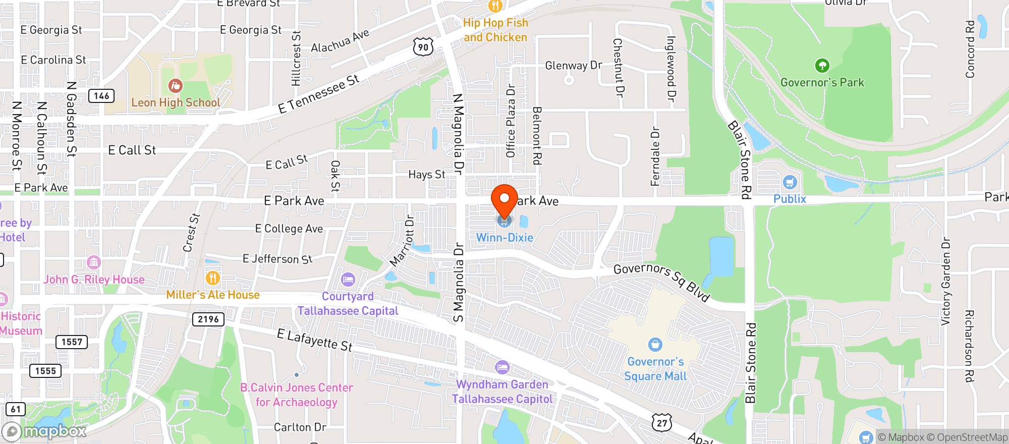 Map showing Winn Dixie