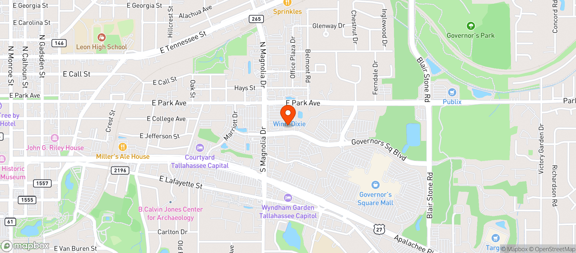 Map showing Winn Dixie Liquor #90