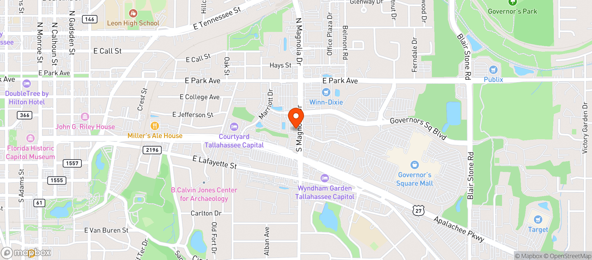 Map showing Buffalo Wild Wings Gril #452