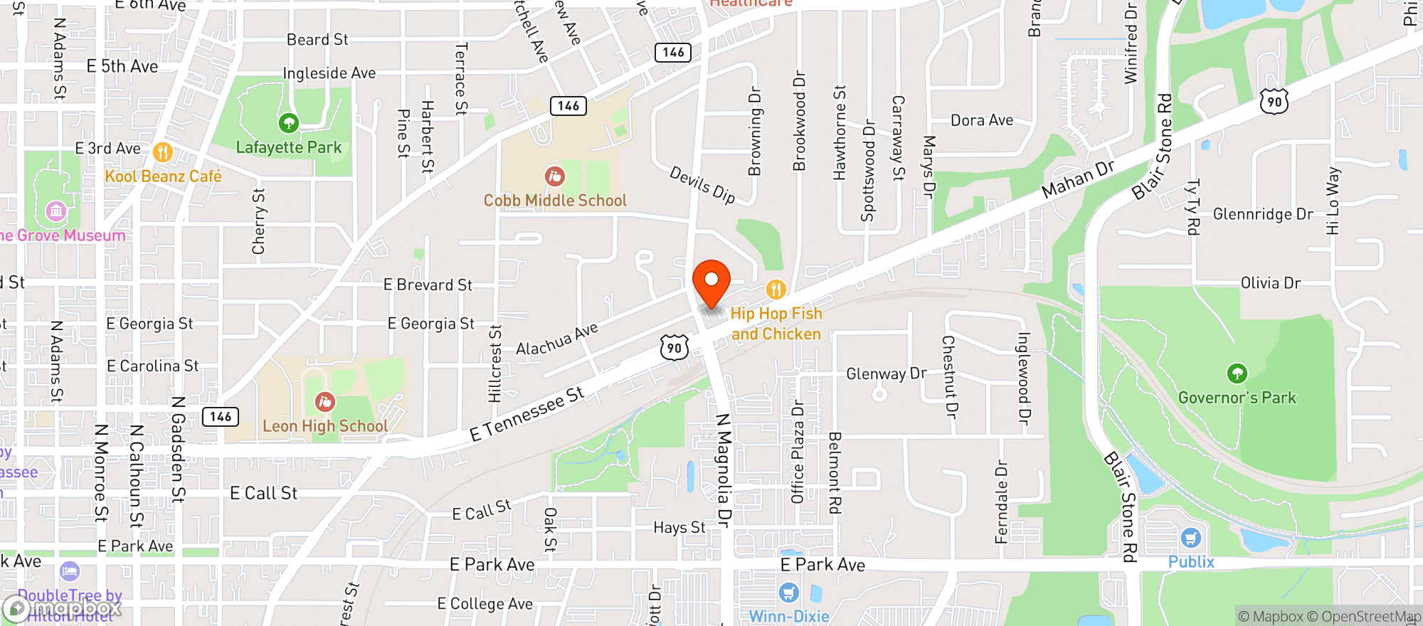 Map showing 21 T Magnolia - Zodiac Smoke Shop