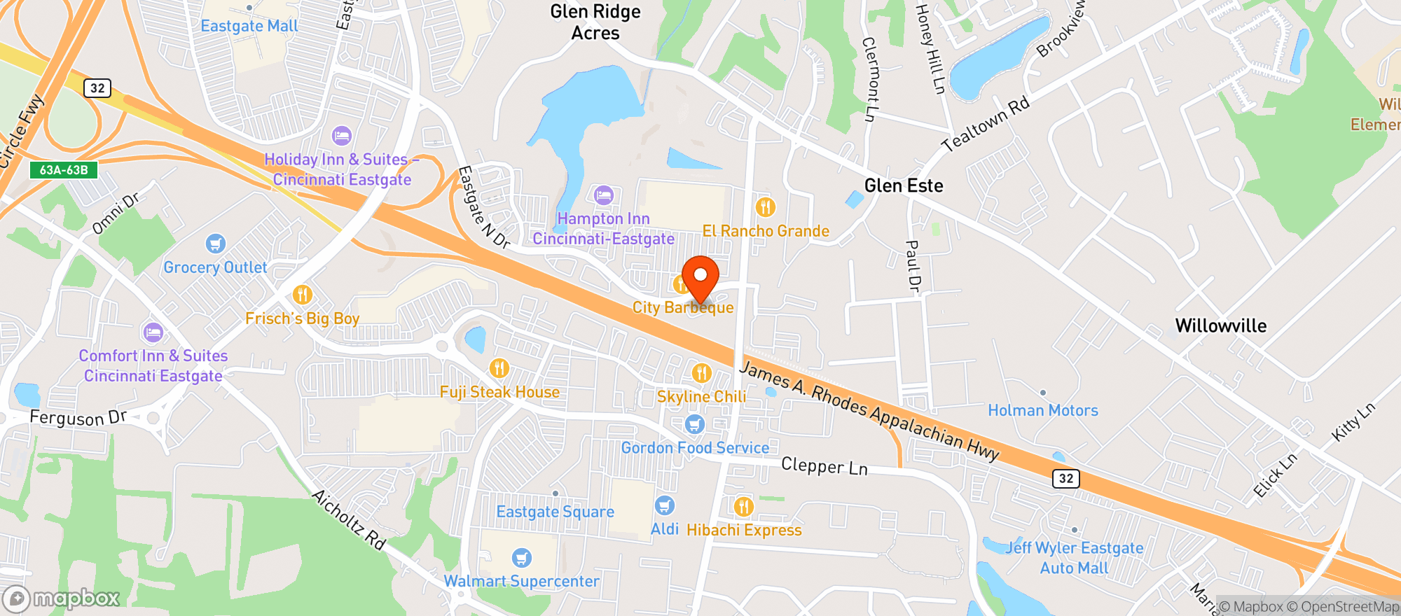 Map showing Meijer