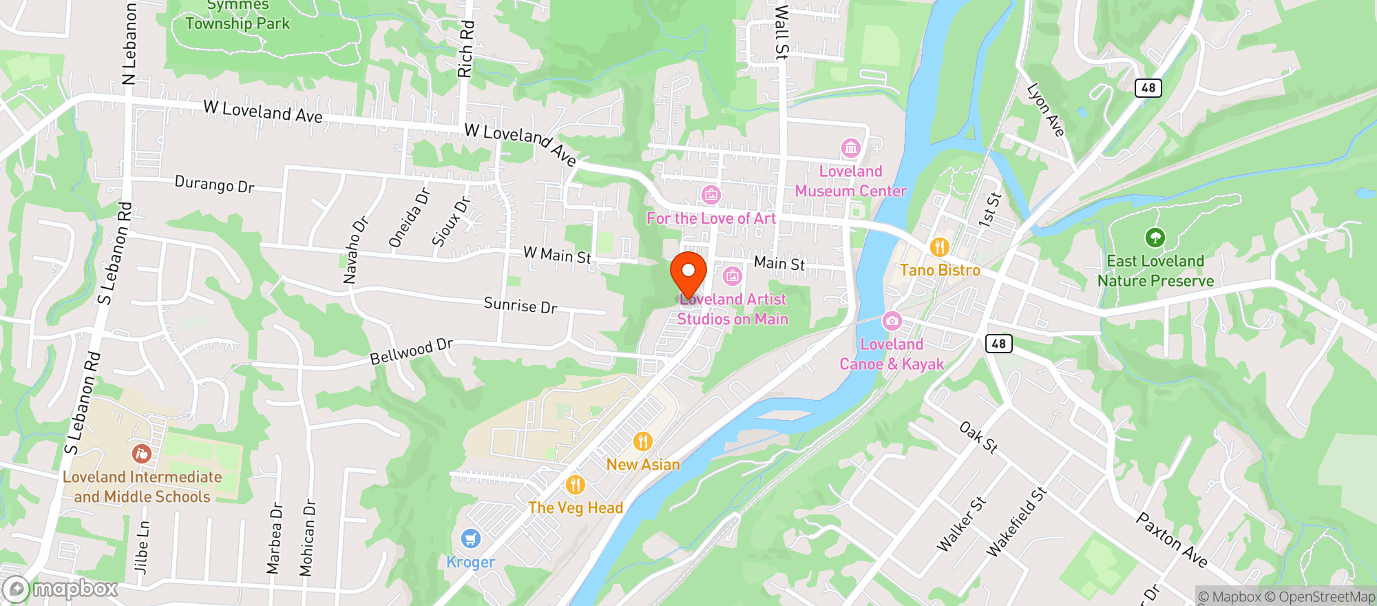 Map showing BP LOVELAND