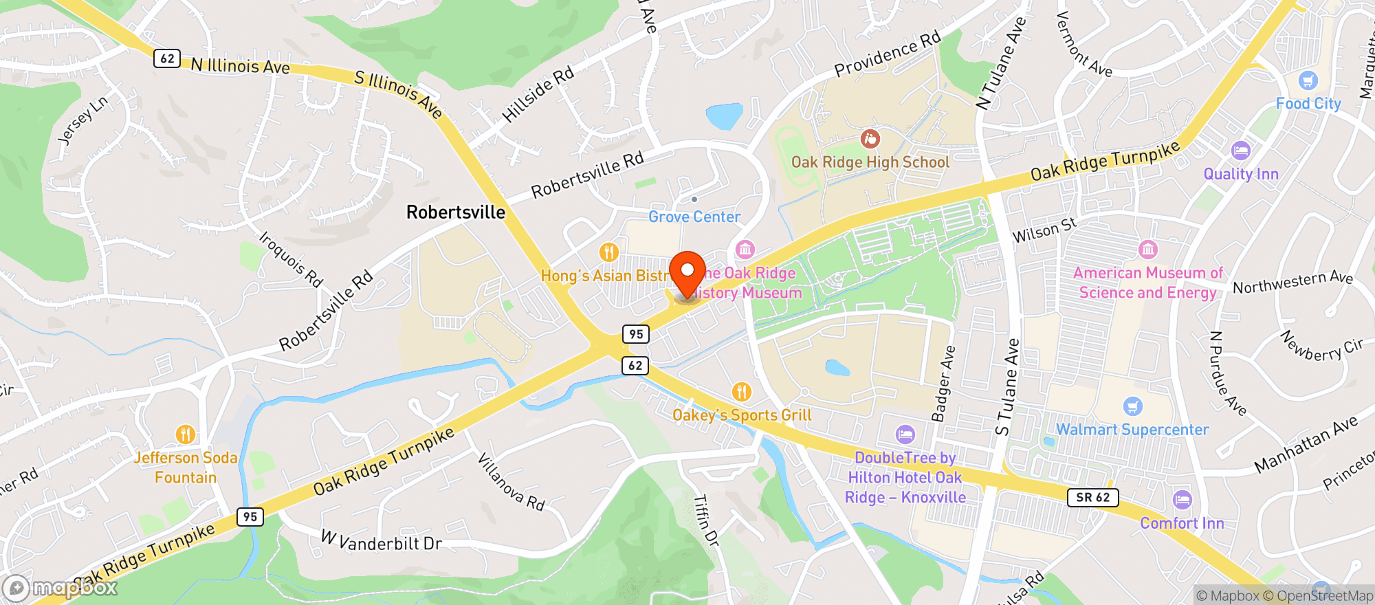 Map showing Kroger Marketplace