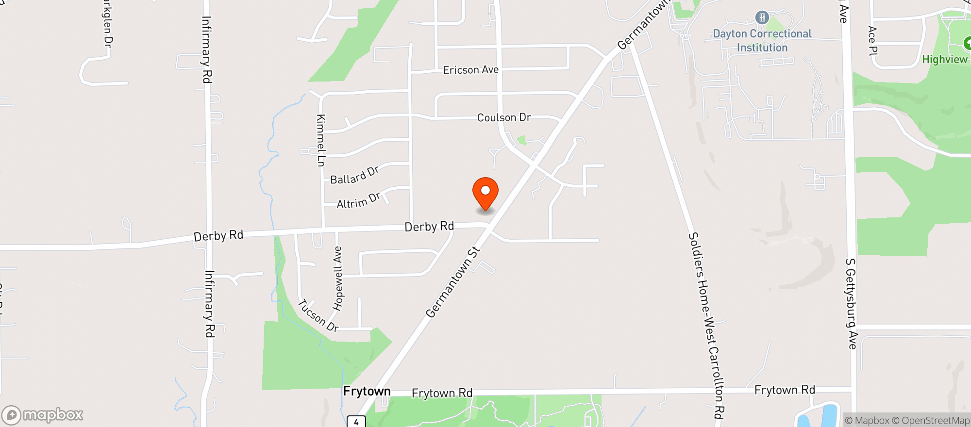 Map showing Marathon Food Mart