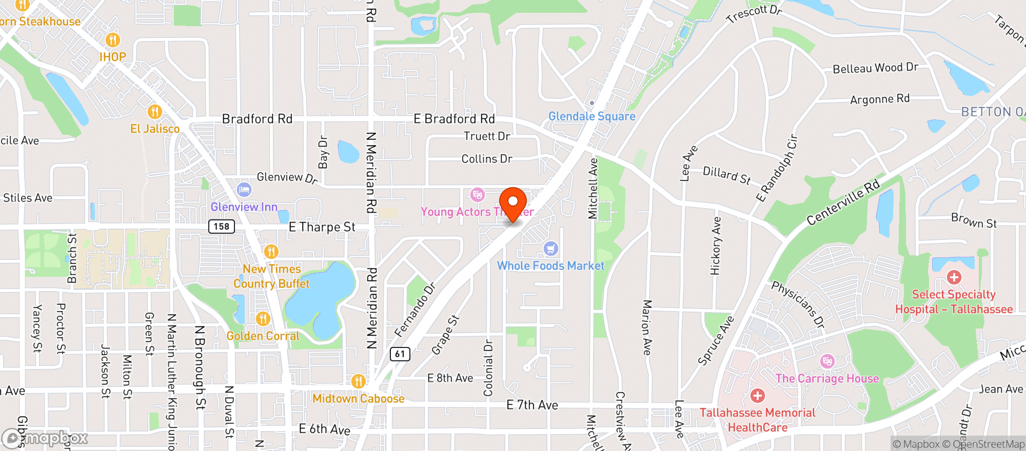 Map showing Casa Grande Margaritas & Cocina