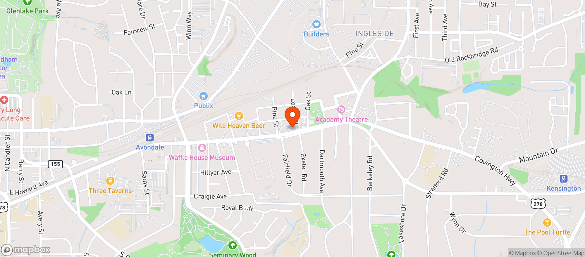 Map showing Purple Corkscrew Wine Shop