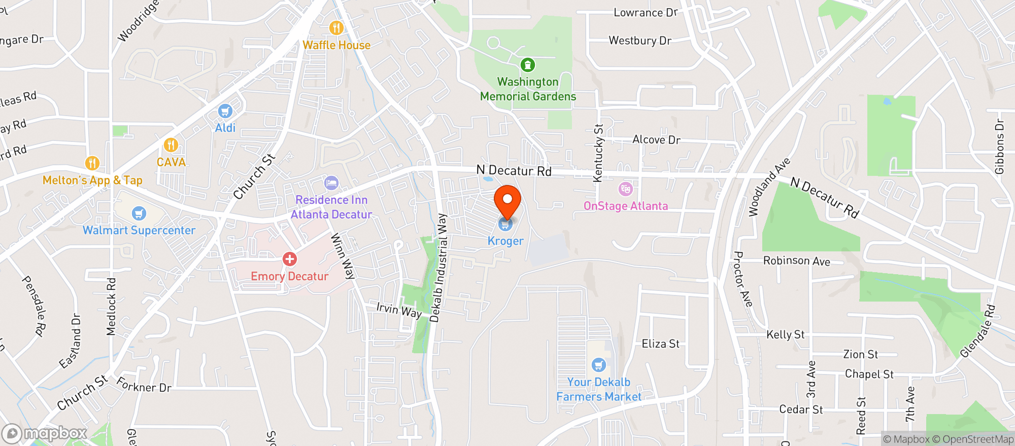 Map showing Kroger