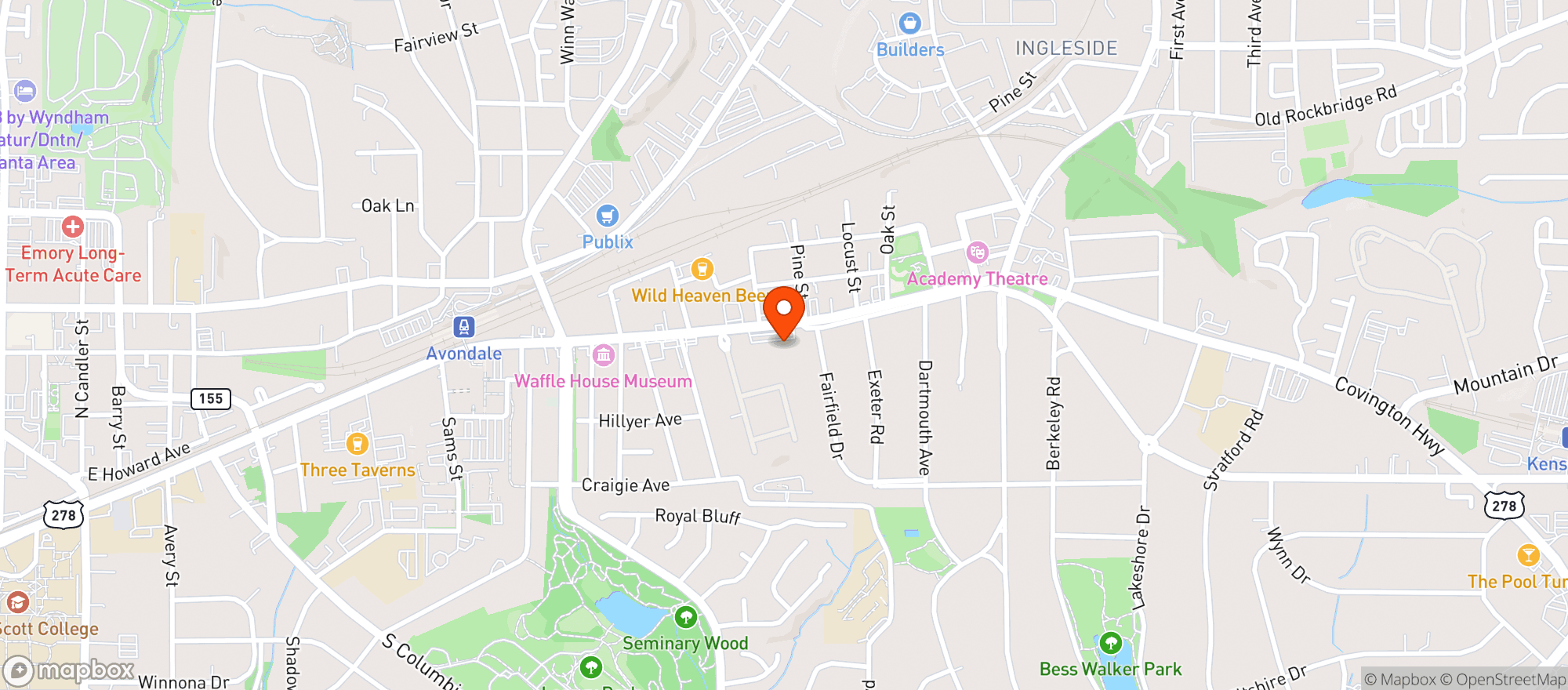 Map showing Alcohol Heroes Beverage Catering