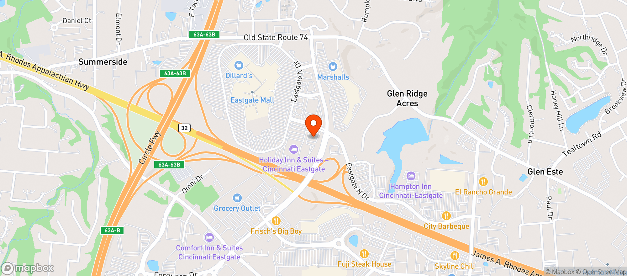 Map showing Ocharleys #230