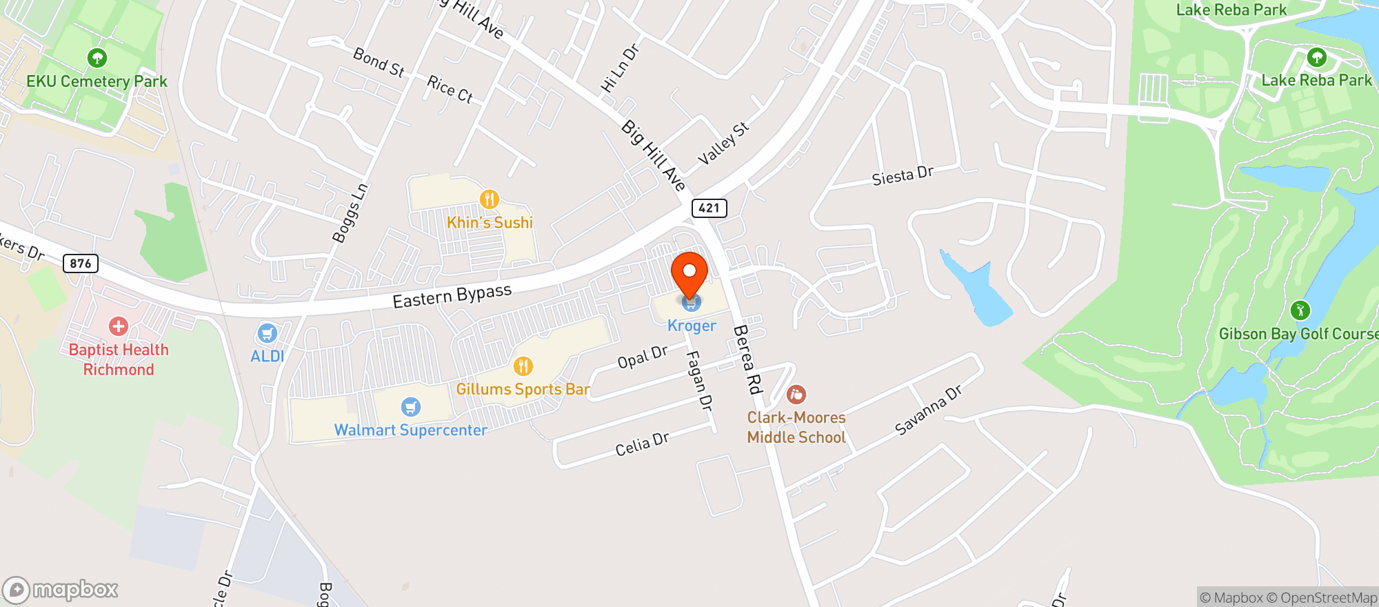 Map showing Kroger