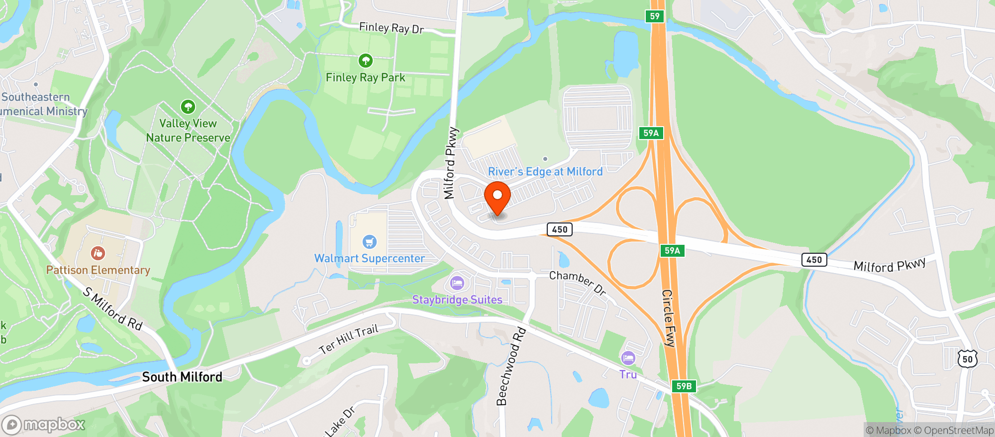 Map showing Buffalo Wild Wings Gril #75