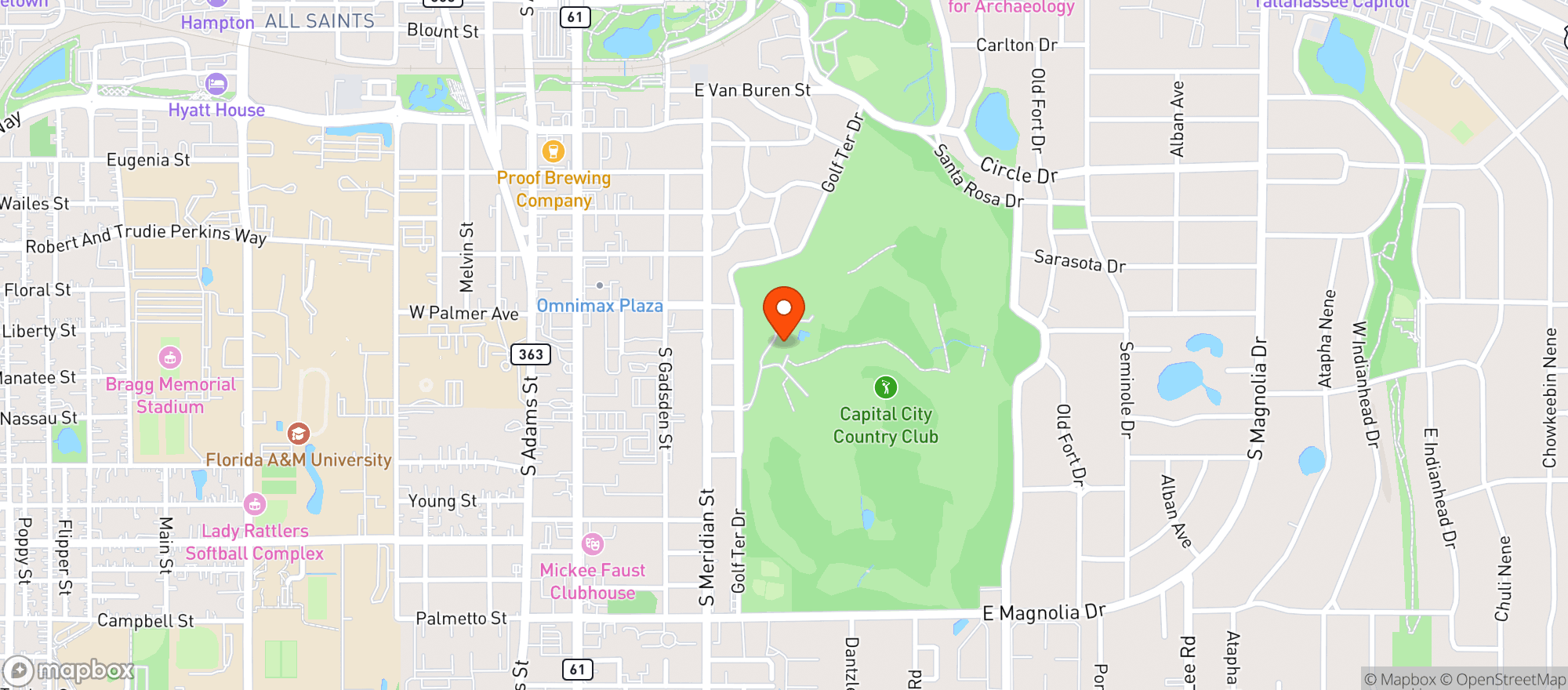 Map showing Capital City Country Club