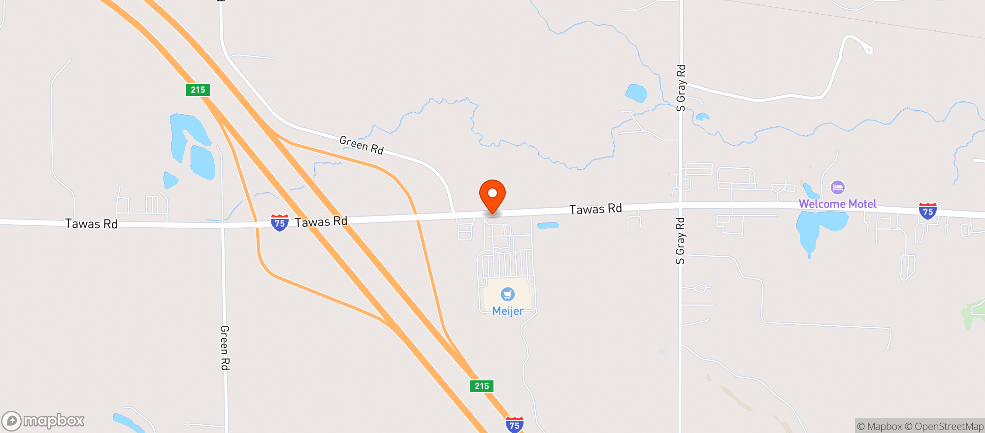 Map showing Meijer Gas Station