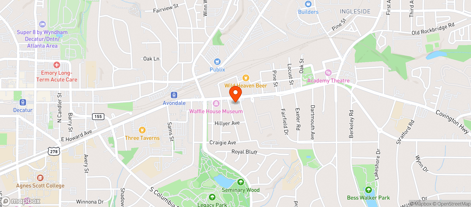 Map showing HEMP HAVEN - ATL