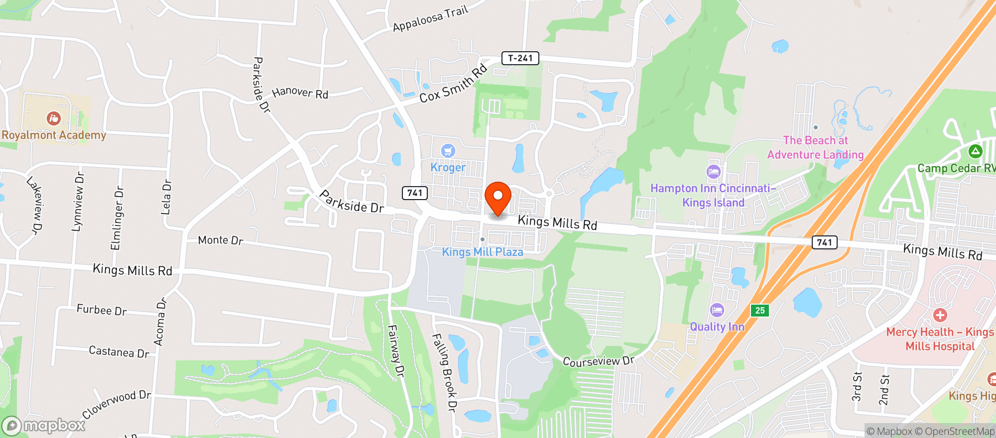 Map showing Kings Mills Liquor & Cigars